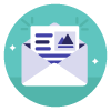 Icon representing email marketing design services from Creative Footing, based in the North East, with branded, visual templates