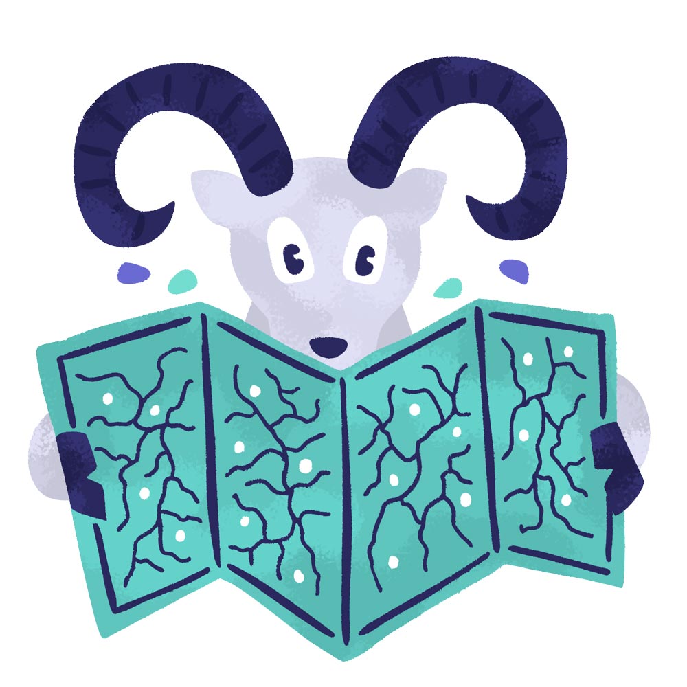 Creative Footing mountain goat illustration