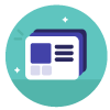 Icon for editorial and graphic design services, creating accessible, engaging presentations and reports for educational institutions.
